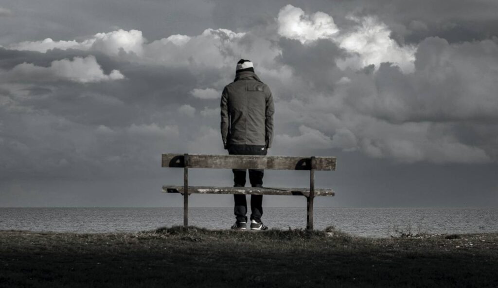 a man standing alone
