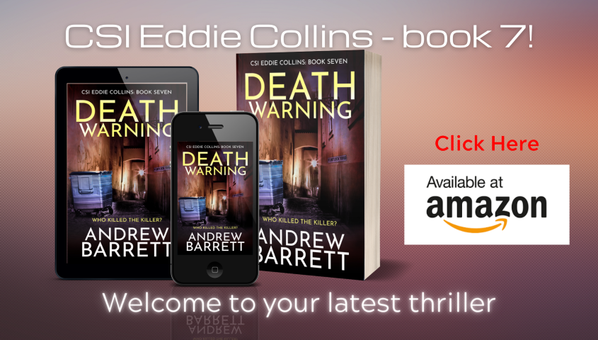Banner featuring the cover of Death Warning